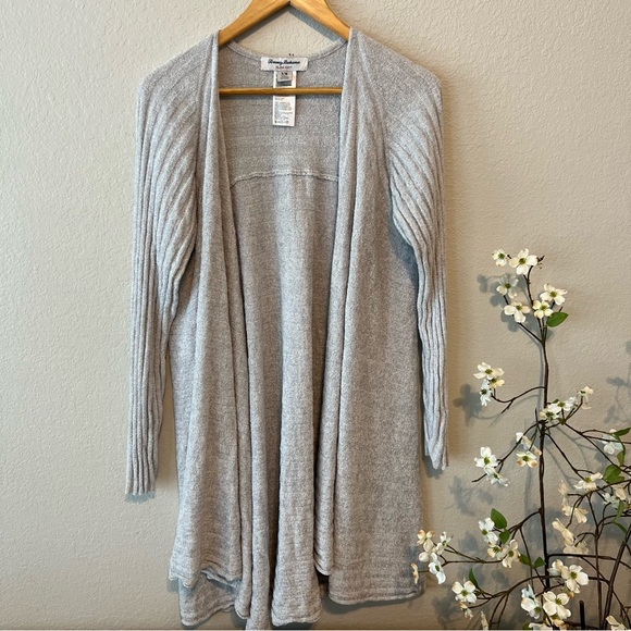 Tommy Bahama Island Soft Gray Cardigan S/M - Picture 3 of 6